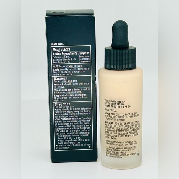 Mac Studio Waterweight SPF30 Foundation NC15 - Full Size 30mL / 1.0 Oz. New Box - Picture 2 of 3